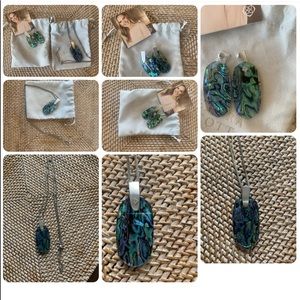 Kendra Scott Aragon Set ~ Drop Earrings & Pendant Necklace in Silver